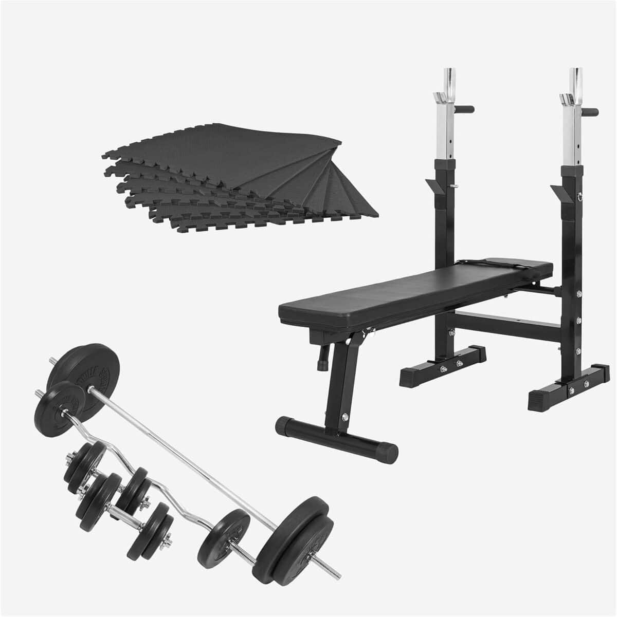 Test : banc de musculation complet Gorilla Sports avec haltères 100kg