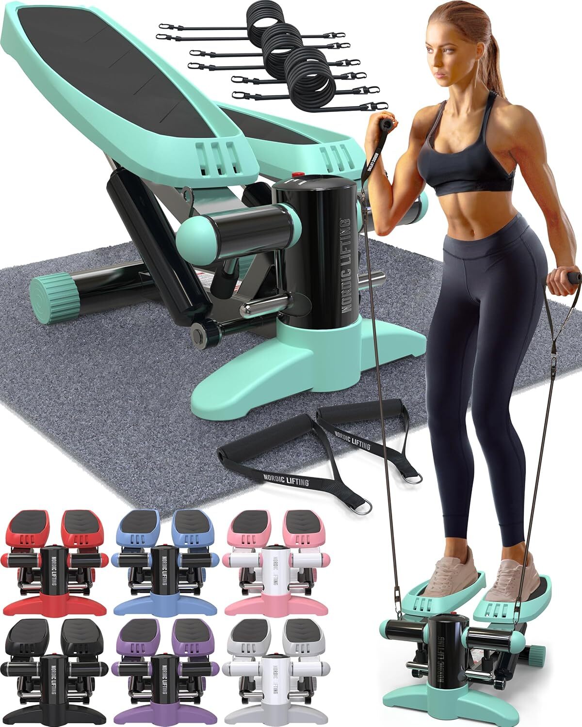 Test du mini stepper Nordic Lifting avec bandes de résistance et écran LCD