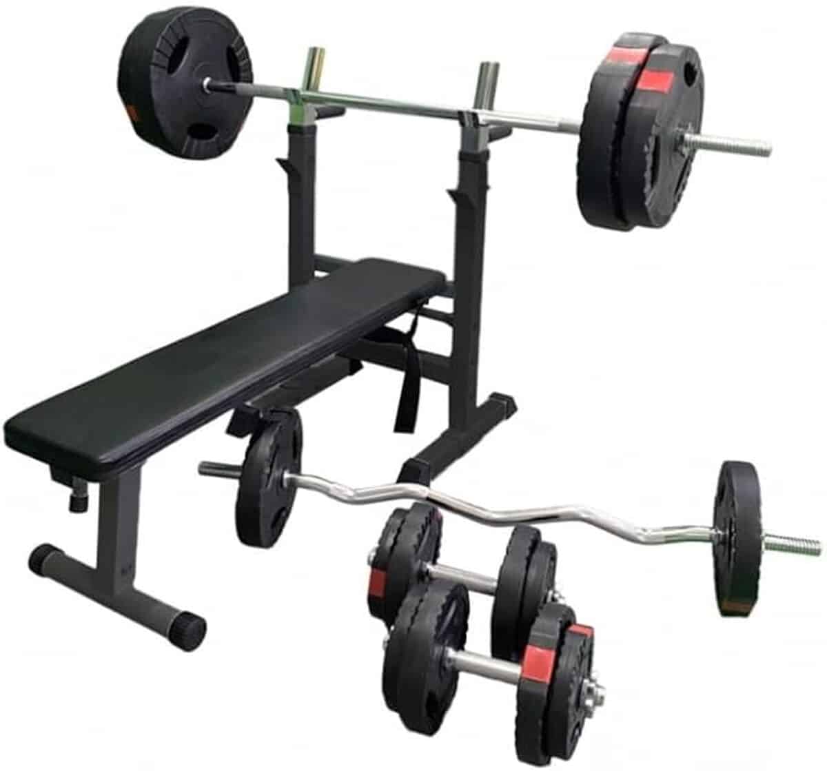 Test du banc multifonction Gorilla Sports : haltères 100kg et optimisation fitness