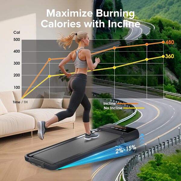 Tapis de Marche Pliable Inclinable - 3.5 CV Tapis de Course Motorise avec Poignées Télécommande Écran LED, Tapis Roulant Sportif Inclinable Automatique 12 Niveaux 136kg Max Charge pour Maison Bureau