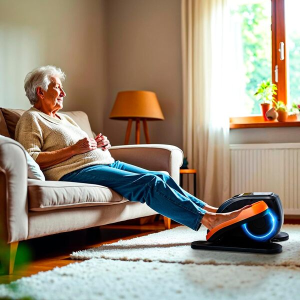 Mini elliptique électrique bidirectionnelle |Repose-moteur | exercices de jambes | Télécommande | Affichage de la vitesse et des calories | 3 programmes automatiques | 60 W