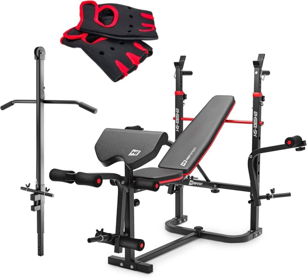 Test : banc de musculation pliable HOP-Sport HS-1065 complet