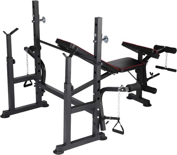 Fitness Tech, Banc de Musculation Inclinable pour le Développé Couché et le Squat, Banc Réglable pour l'Entraînement, Équipement de Musculation Professionnel pour la Maison ou la salle de Sport, 34kg