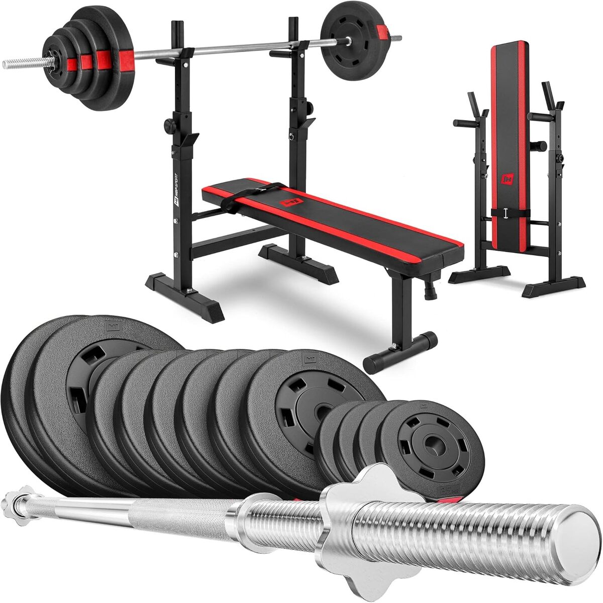 Test du banc de musculation pliable Hop-Sport HS-1080 et haltères 69 kg