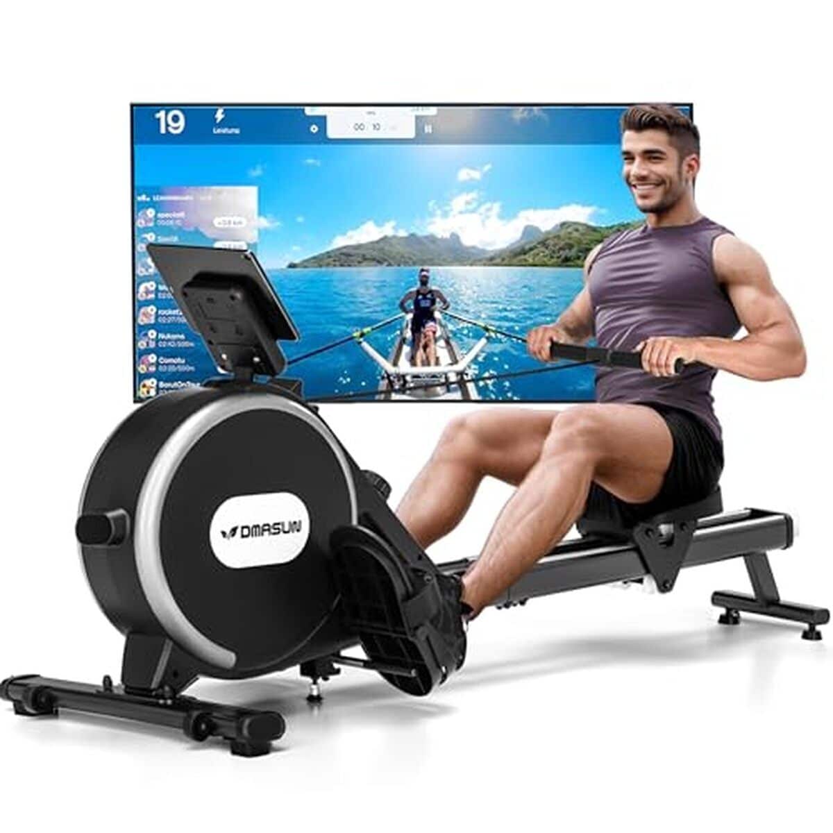 Test : dmasun rameur musculation 2026, résistance magnétique et double rails